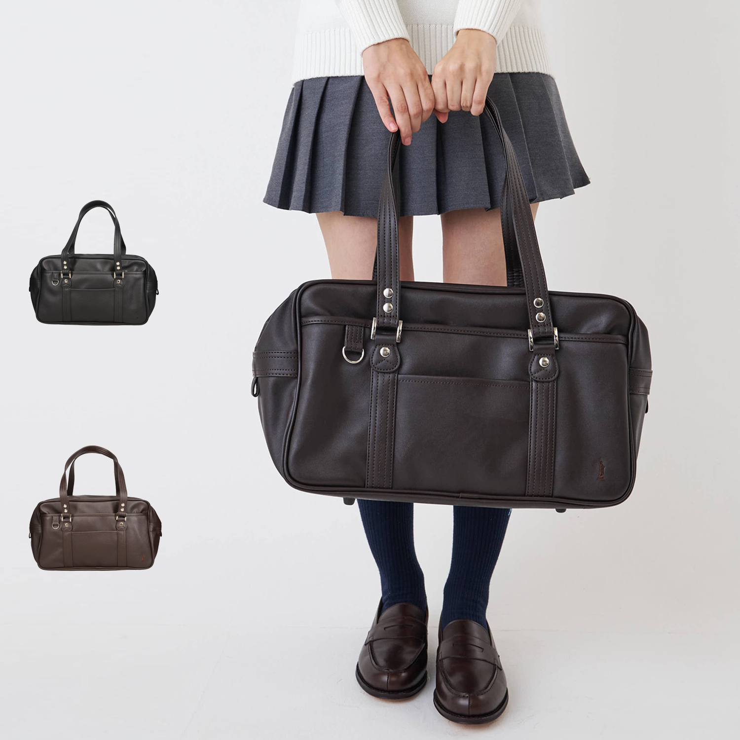 美品‼︎ イーストボーイ ‪‪❤︎‬ ダークブラウン イーストボーイ スクールバッグ 定番 合皮バッグ(チョコレート
