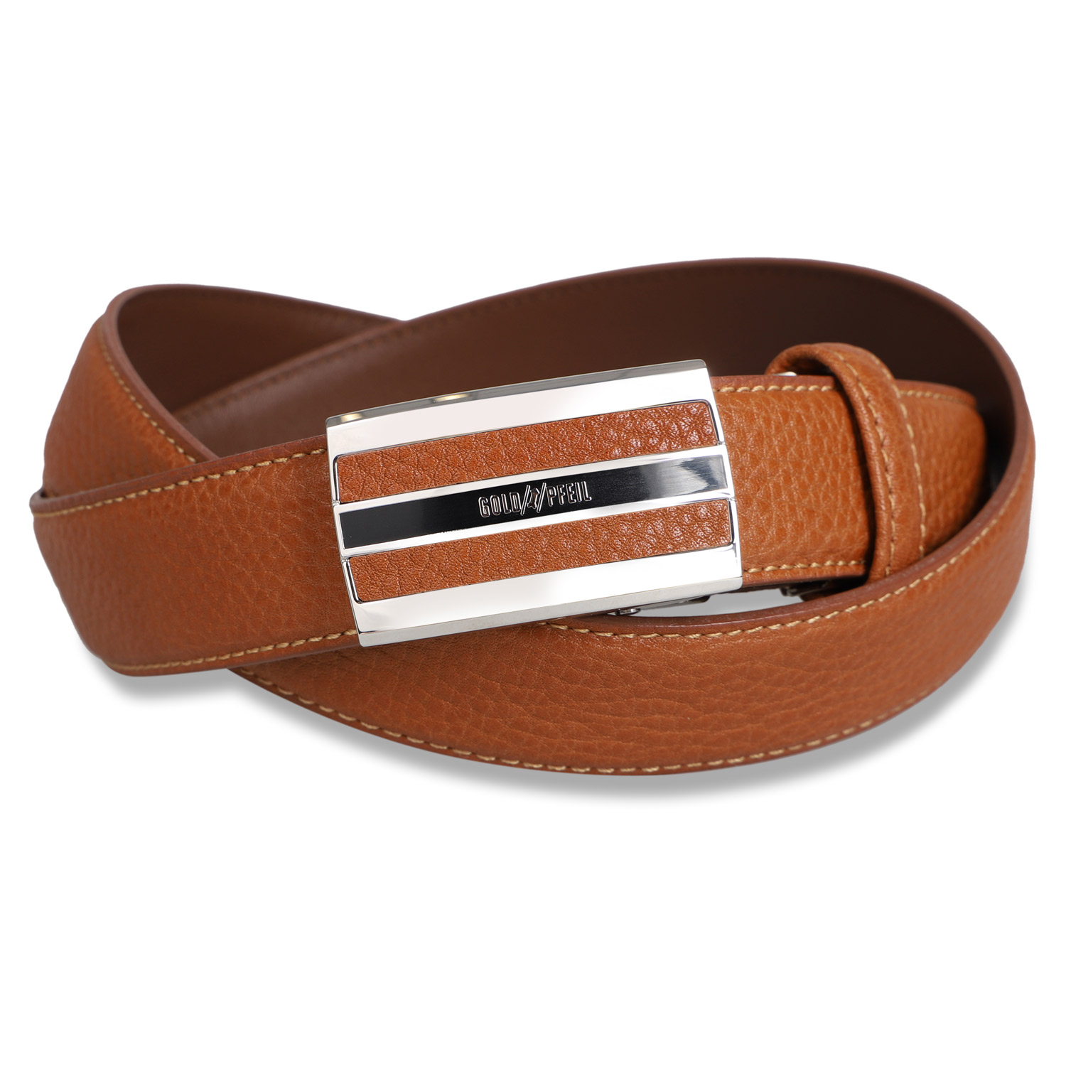 美品 GOLD PFEIL ゴールドファイル ベルト 本革 ブラウン アニマル GOLD PFEIL（ゴールドファイル） ベルト メンズ 本革 LEATHER BELT
