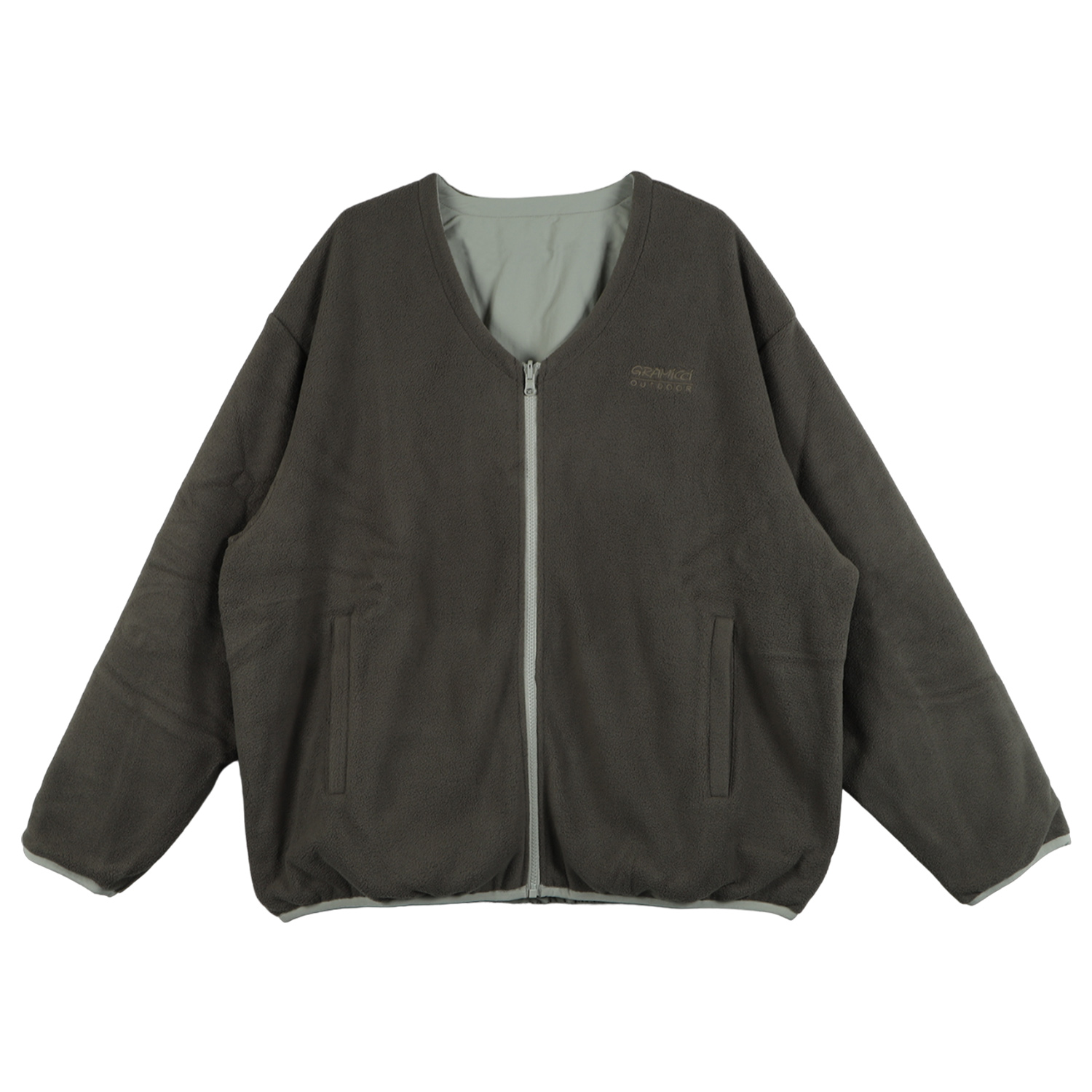 GRAMICCI グラミチ カーディガン フリース アウター メンズ レディース リバーシブル 薄手 REVERSIBLE FLEECE CARDIGAN ベージュ ダーク ネイビー G3FU-J031｜biget｜03