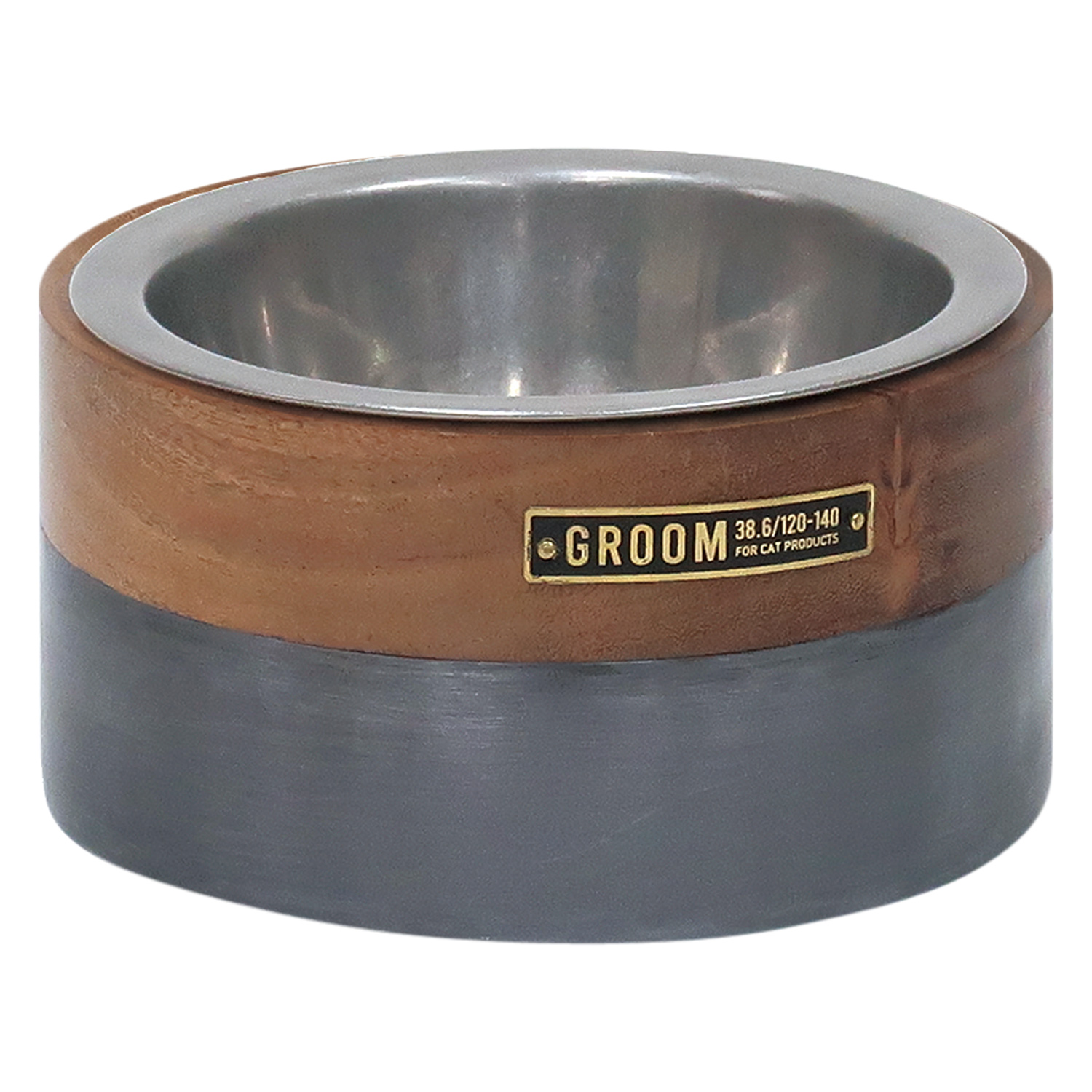 GROOM グルーム 餌入れ 犬 猫 フードボウル フィーディングボウル 食器 水飲み ステンレス おしゃれ WOOD & IRON FEEDING BOWL 972310031 | groom | 01