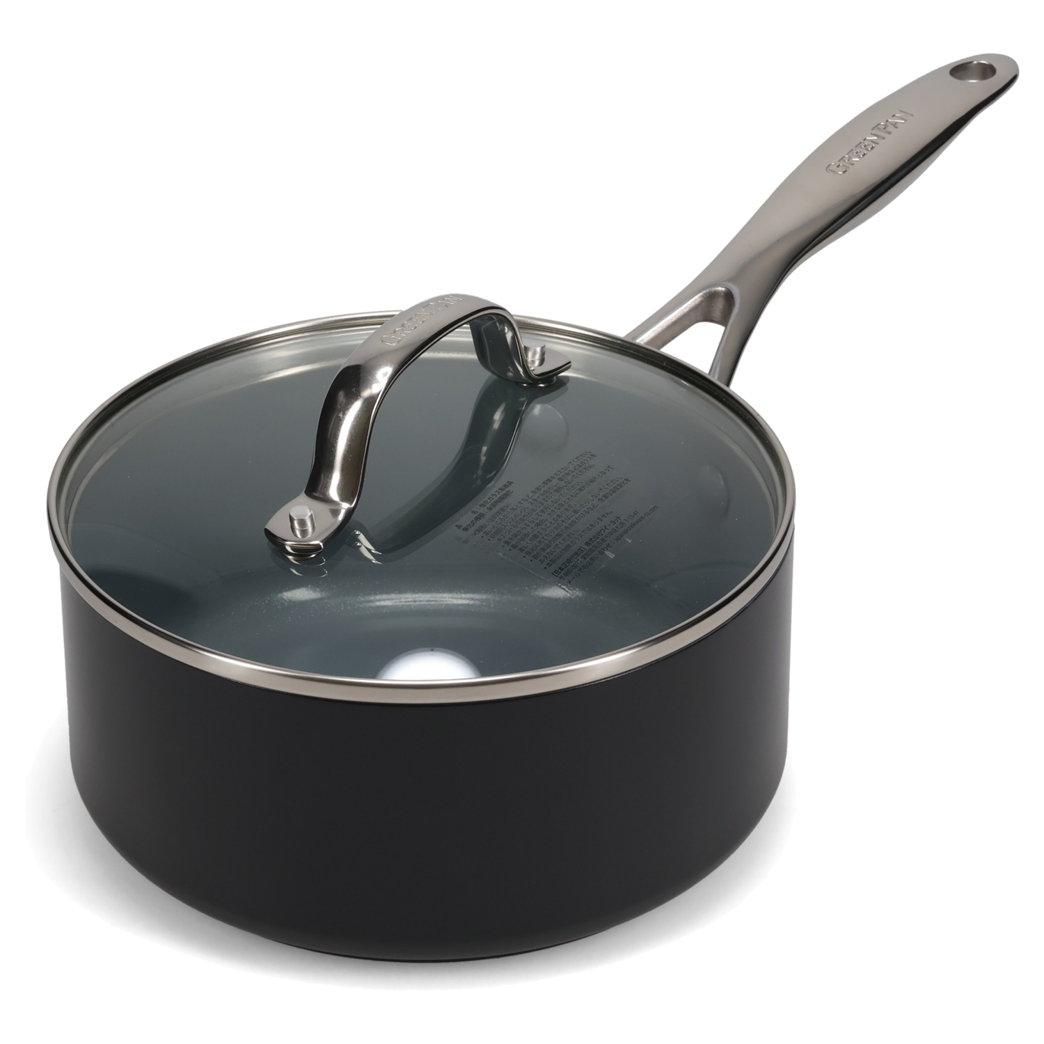 GREENPAN グリーンパン ヴェニスプロ ソースパン 片手鍋 18cm 2.0L IH ガス火対応 VENICE PRO ブラック 黒 CC000654-001 | GREEN PAN | 01