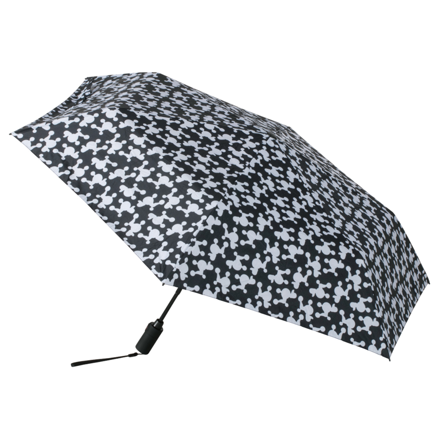 Knirps クニルプス 折りたたみ傘 軽量 晴雨兼用 自動開閉 日傘 メンズ レディース プードル柄 ワンタッチ U.220DC ブラック 黒 KNUL220-8396-SET | Knirps | 01