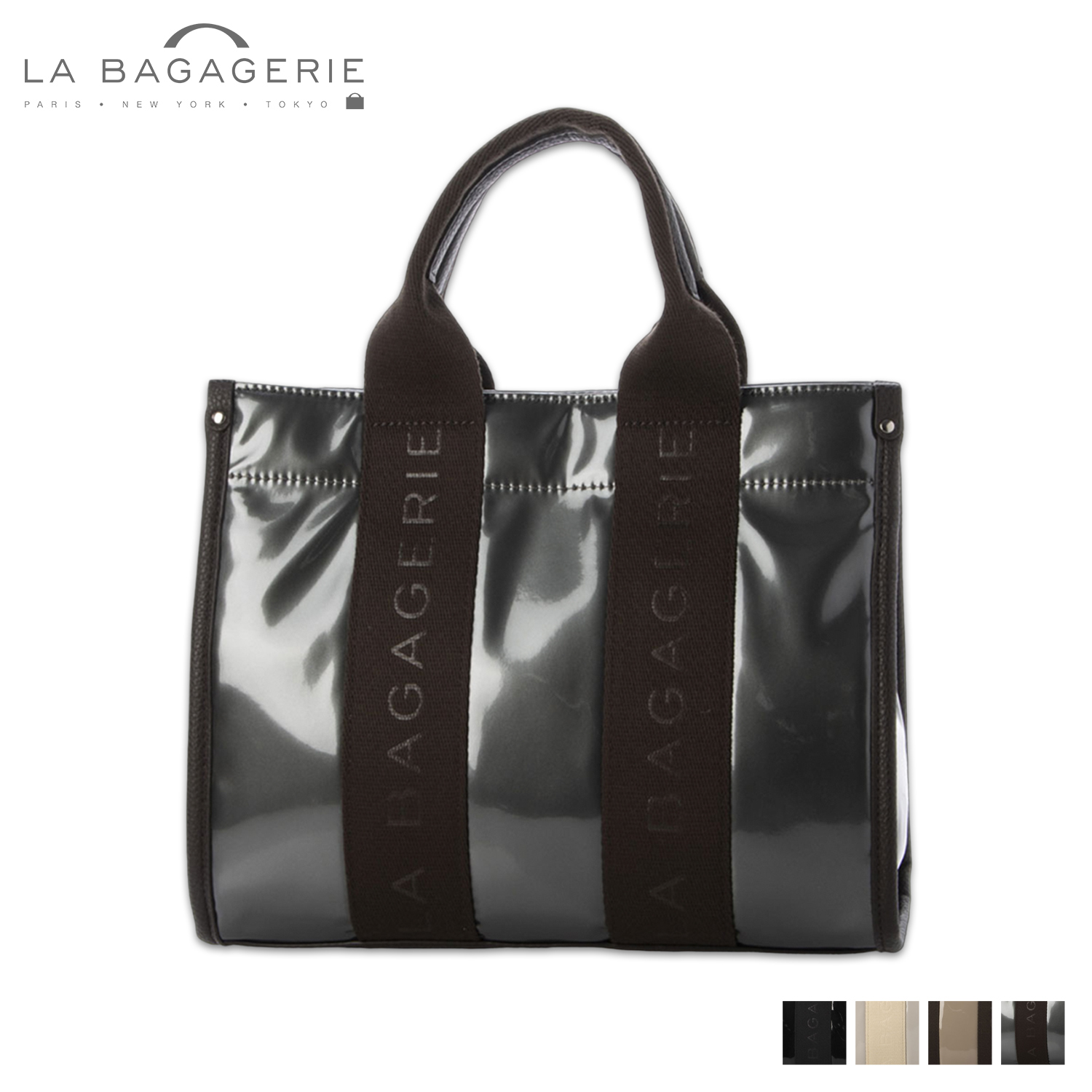 ラ バガジェリー LA BAGAGERIE バッグ トートバッグ レディース Mサイズ ブラック アイボリー グレージュ メタリック 黒 B0053-11 母の日 LA BAGAGERIE（ラバガジェリー） バガジェリー ラ トートバッグ