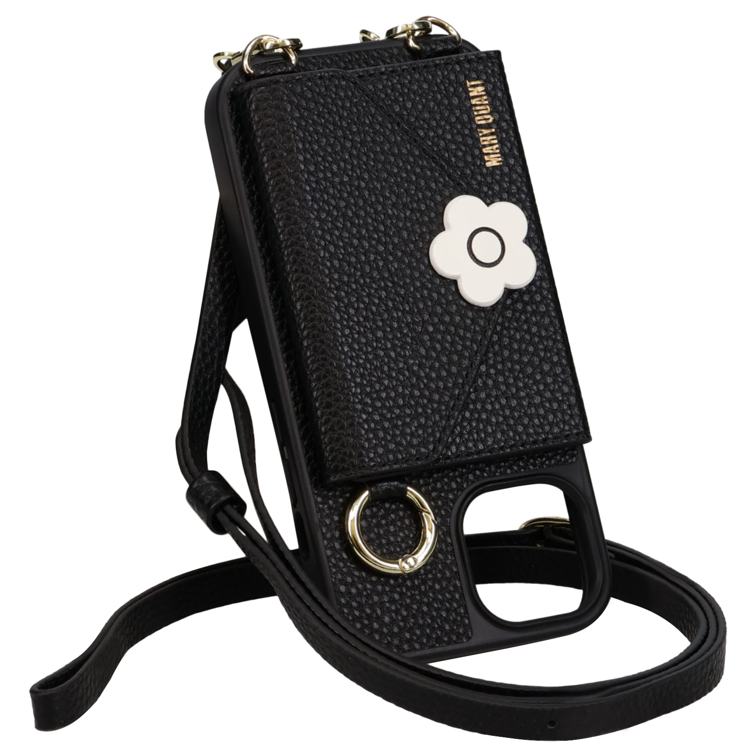 マリークヮント MARY QUANT iPhone15 iPhone14 iPhone13 スマホケース スマホショルダー 携帯 アイフォン レディース POCKET SLING CASE ブラック ブラウン 黒｜biget｜02