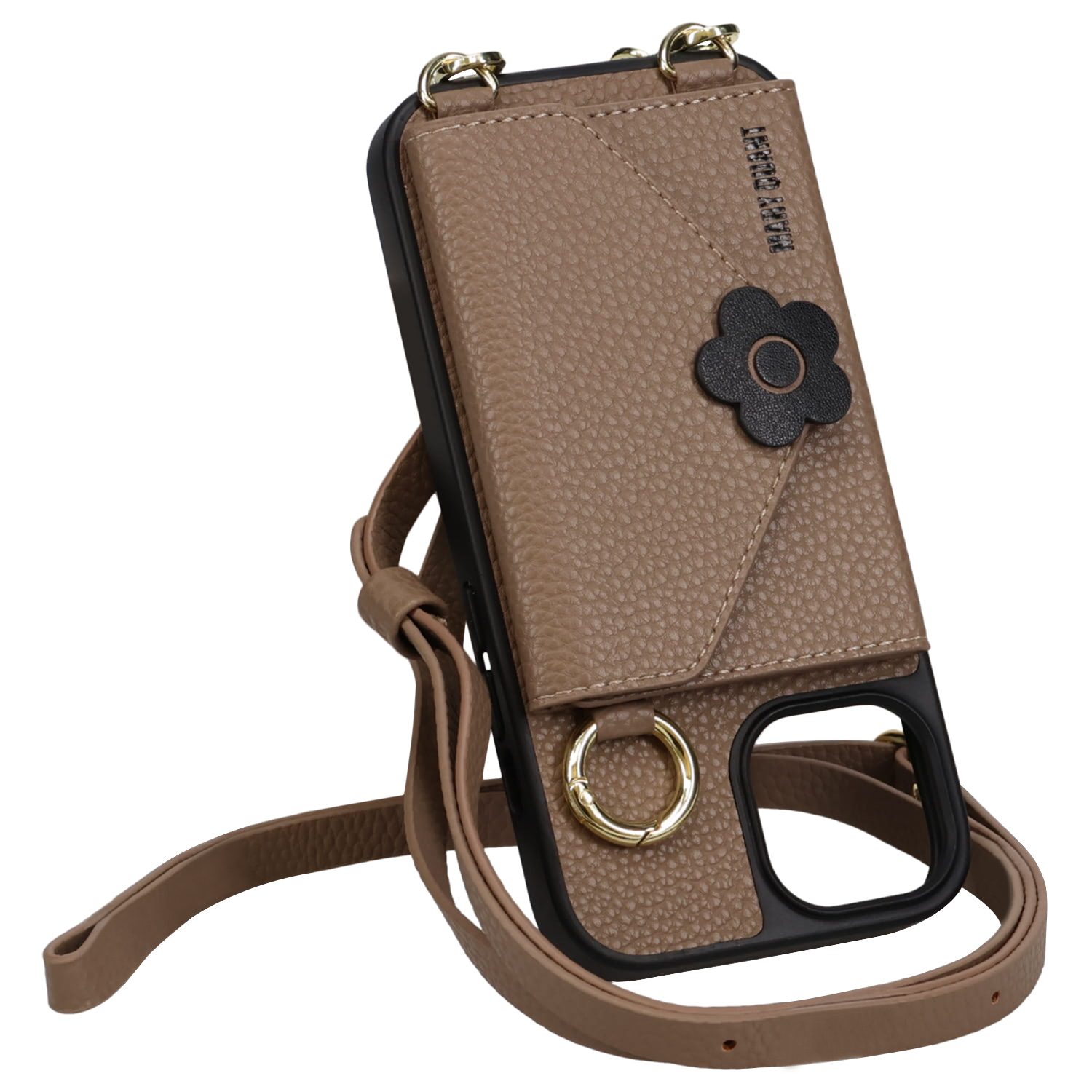 マリークヮント MARY QUANT iPhone15 iPhone14 iPhone13 スマホケース スマホショルダー 携帯 アイフォン レディース POCKET SLING CASE ブラック ブラウン 黒｜biget｜03