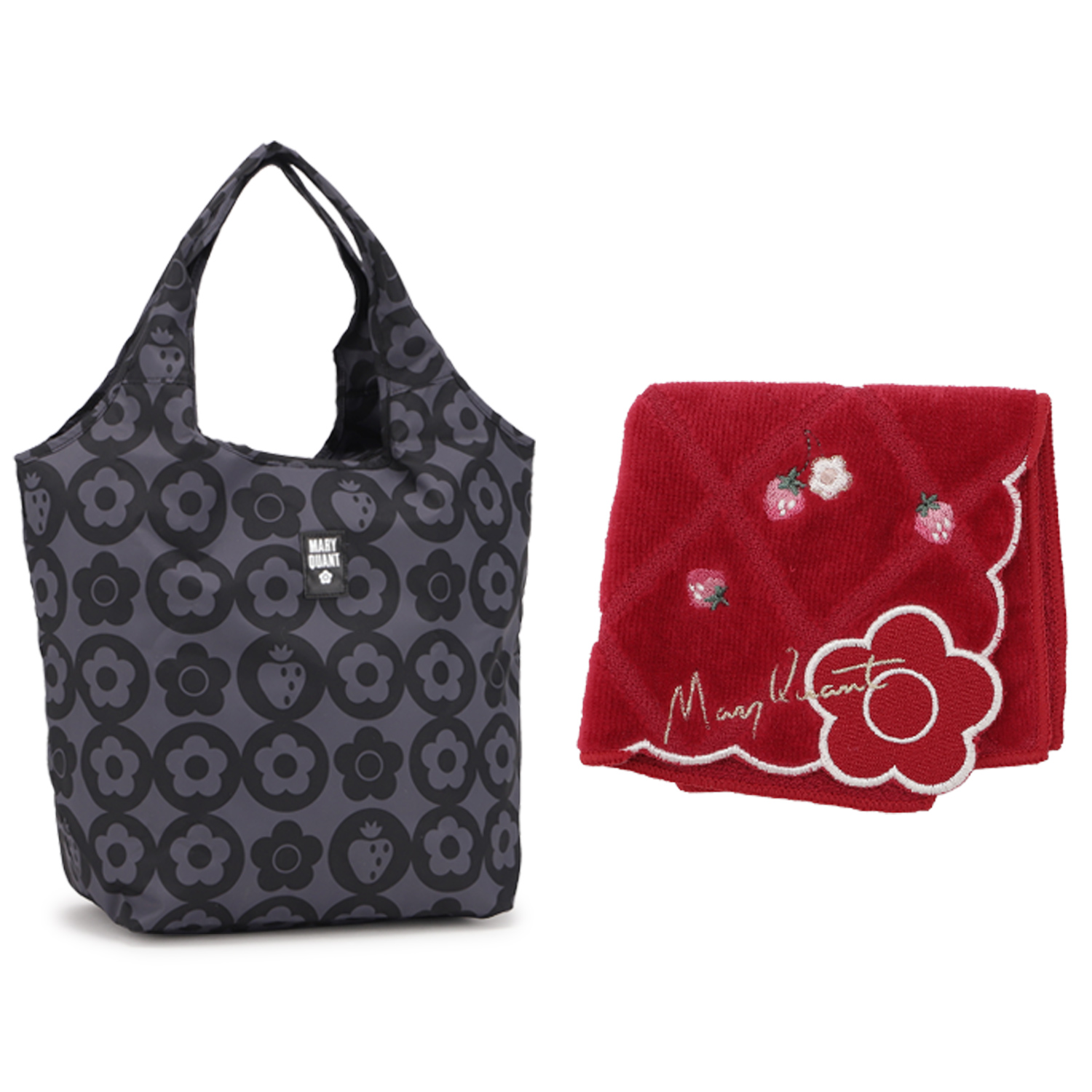 MARY QUANT トートバッグ ポーチ　2点セット MARY QUANT（マリークヮント） エコバッグ ハンカチ 2点セット
