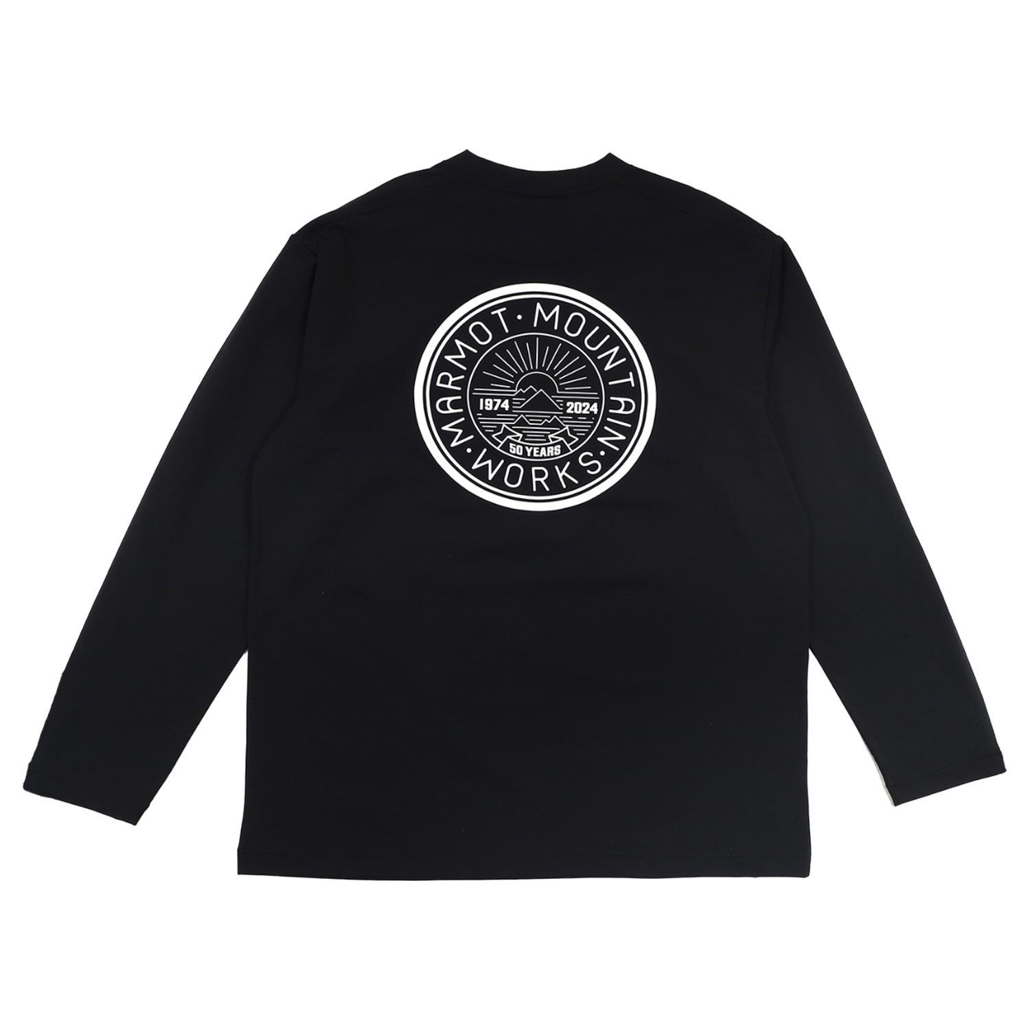 Marmot マーモット Tシャツ 長袖 ロンT カットソー スタンプ ロングスリーブ メンズ 50周年記念 限定 50th Anniversary Stamp-T ブラック ホワイト TSSMC409｜biget｜02
