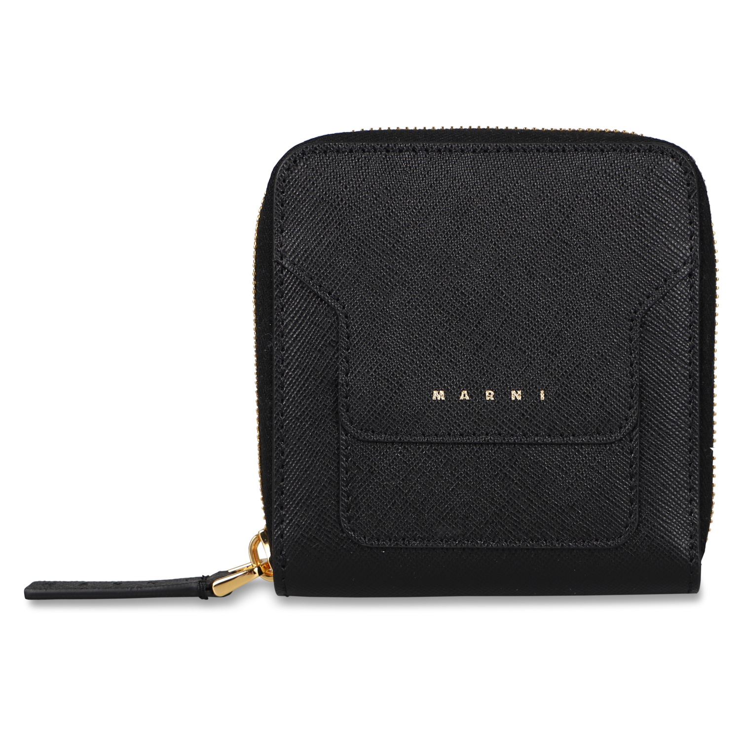 MARNI マルニ 財布 スクエア ジップアラウンド ウォレット レディース ラウンドファスナー SQUARE ZIP AROUND WALLET ブラック イエロー 黒 PFMOQ09U07 LV520｜biget｜02