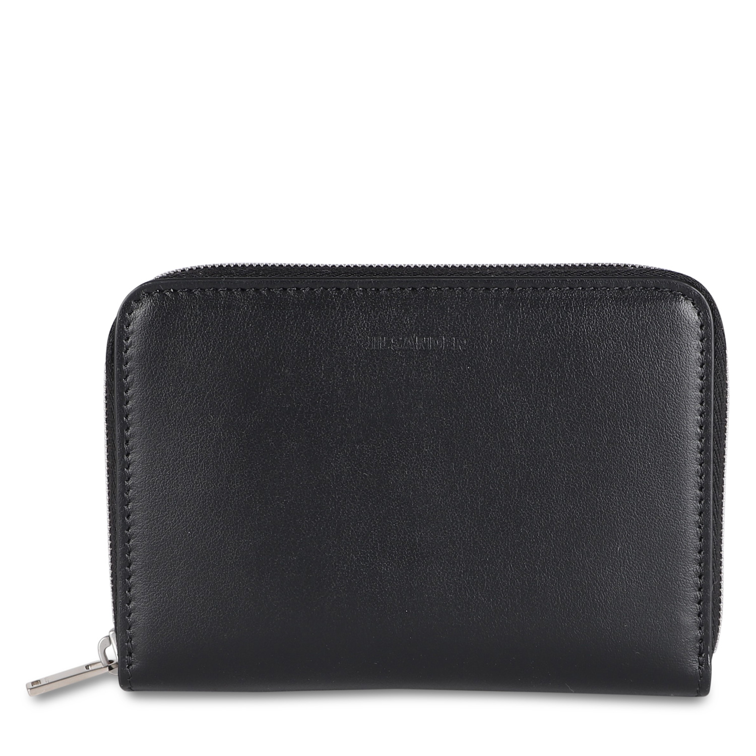 訳あり BOX破損 JIL SANDER ジルサンダー 財布 二つ折り財布 ポケット ジップ 本革 ブラック 黒 J25UI0003 P4966 返品不可