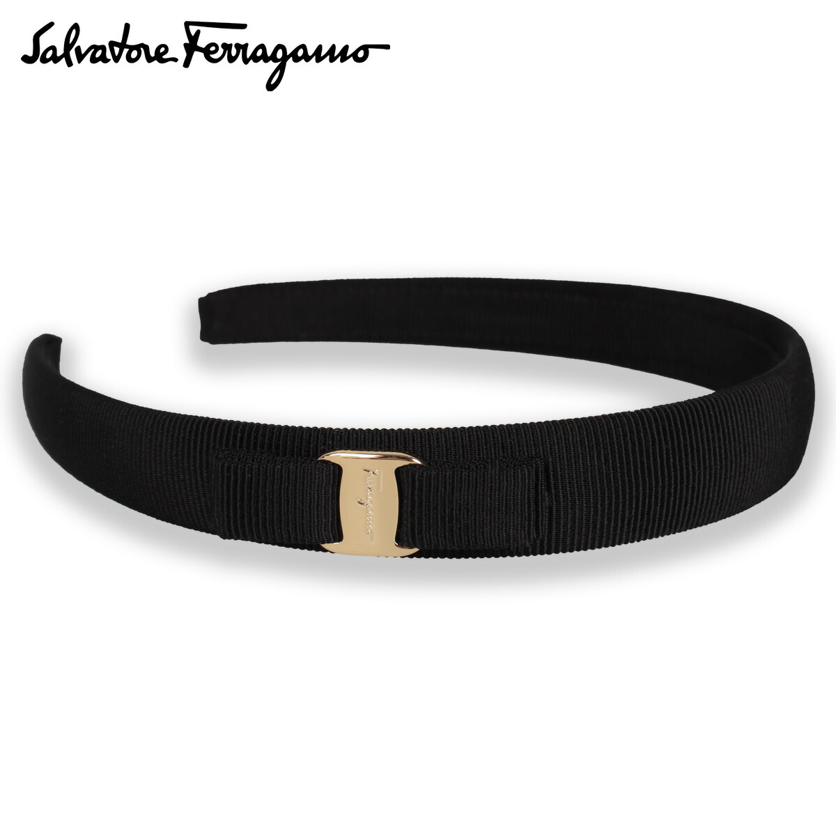 フェラガモカチューシャ人気のブラック フェラガモ カチューシャ ブラック/ゴールド 344311 (FERRAGAMO