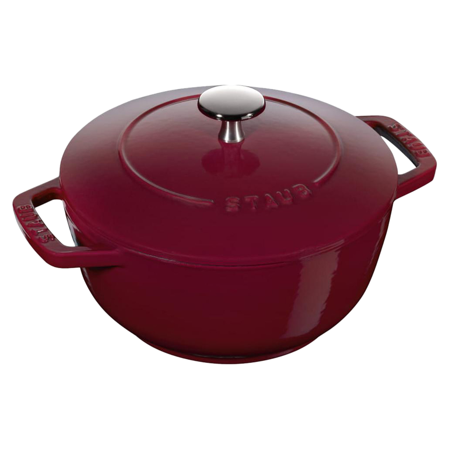 STAUB ストウブ 鍋 ラウンド ホーロー鍋 ワナベ 1.66L 18cm IH対応 蓋付き WA-NABE M ワイン レッド ロイヤルブルー