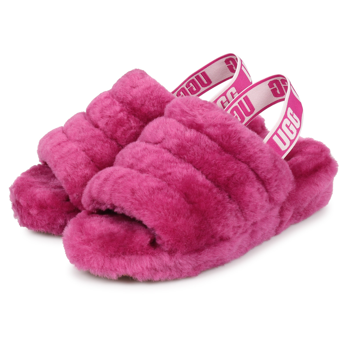 アグ UGG サンダル ムートン フラッフ イヤー スライド レディース WOMENS FLUFF YEAH SLIDE ブラック チャコール  095119