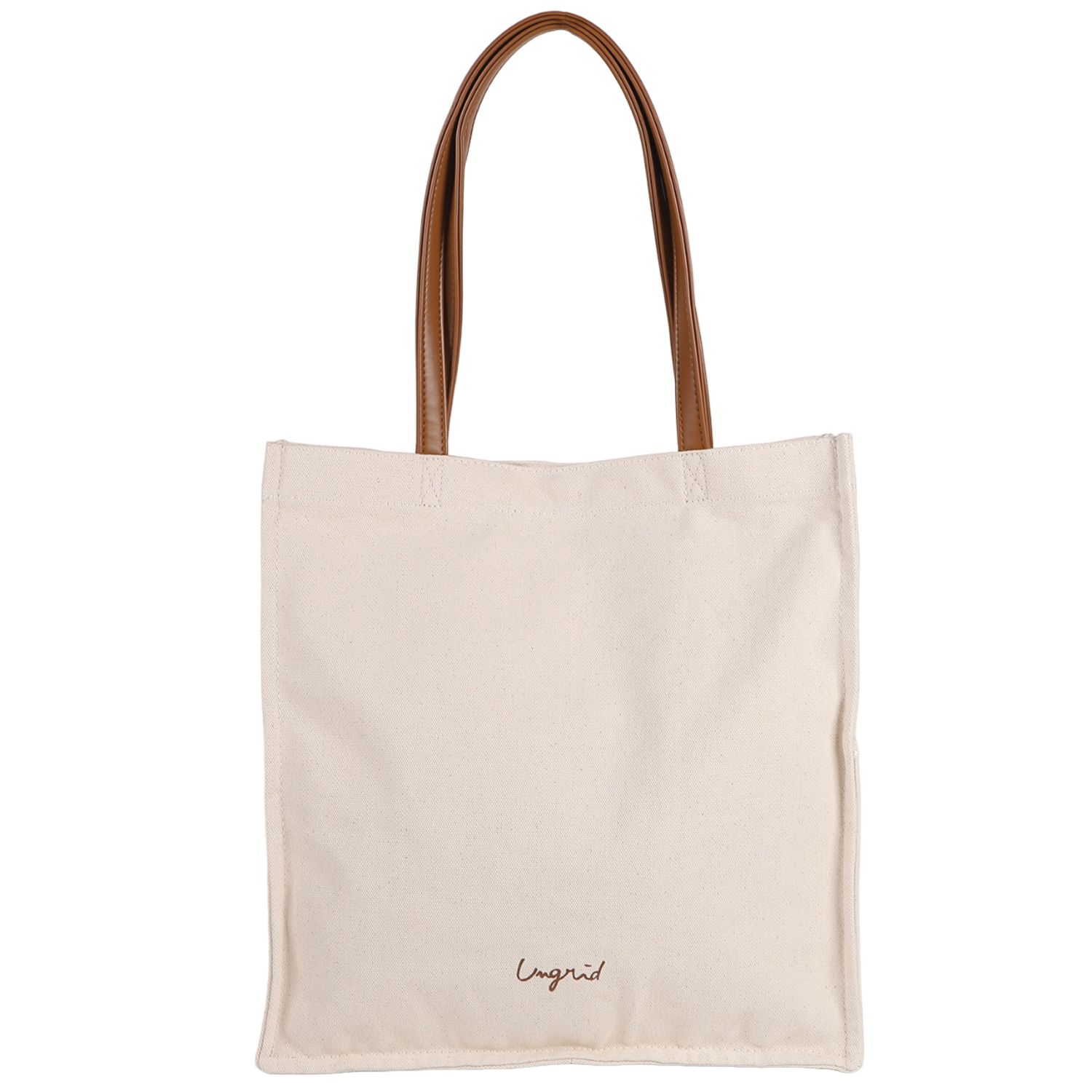 Ungrid アングリッド トートバッグ キャンパス ラージ レディース A4対応 大きめ ウォッシュド コットン TOTE BAG アイボリー グレー カーキ ブラウン 53120B｜biget｜02