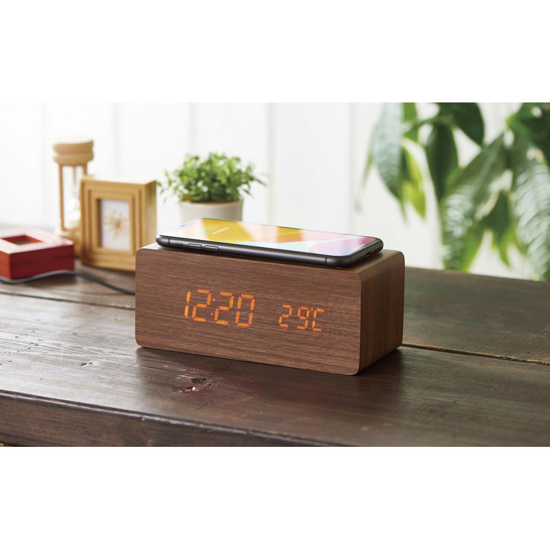 ワイヤレス充電機能付クロック 6180-23 : ギフトとグルメの送食系