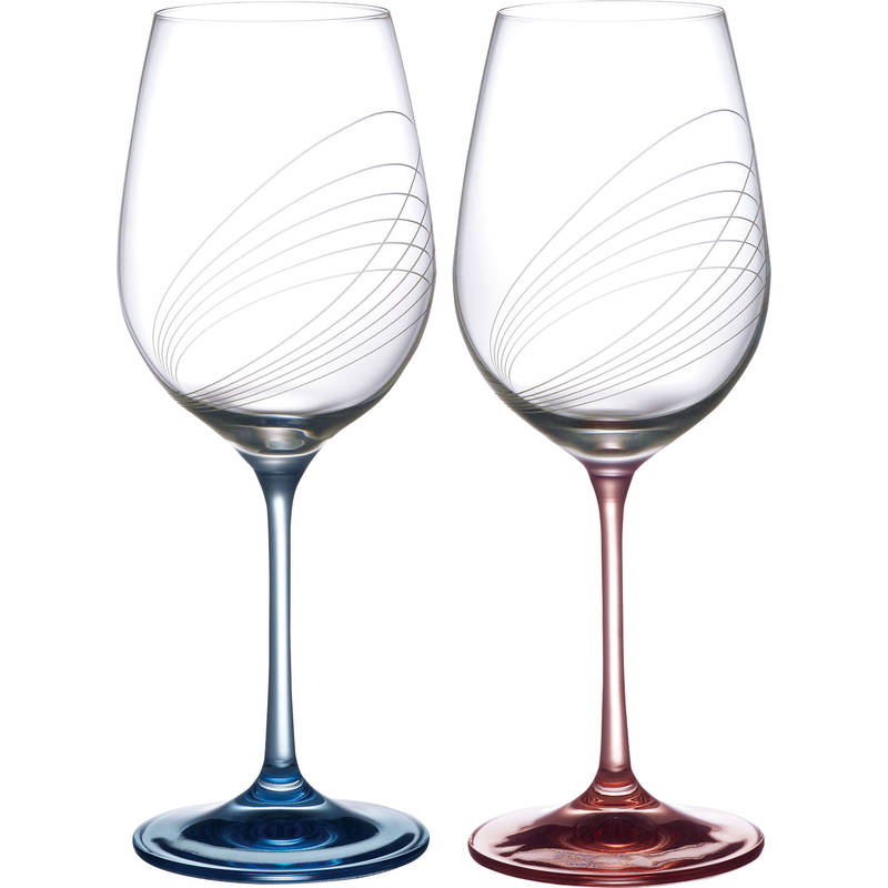 Laska Bohemia Glass ラスカボヘミア オービット ペアワイン CX-355/2