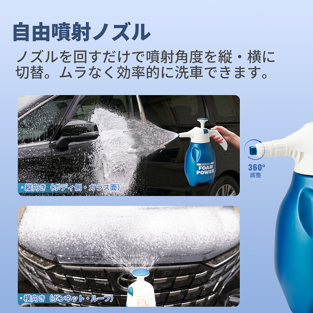PLASHER フォームガン 洗車 2L 蓄圧式 手動 泡 洗車機 フォーム