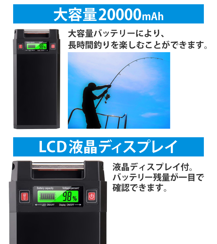 公式】電動リールバッテリー 20000mAh 充電器 収納カバー ベルトセット 14.8V対応の電動リール DAIWA SHIMANOと互換性あり  GN-20F 電動リール用 バッテリー : 115-09-s : ビッグハート - 通販 - Yahoo!ショッピング