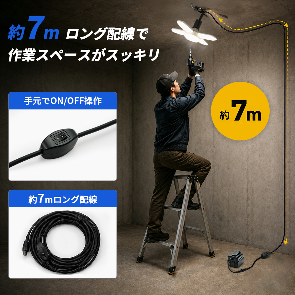 1年保証】HEMAJUN 投光器 led 折りたたみ クリップライト 16W 1800lm
