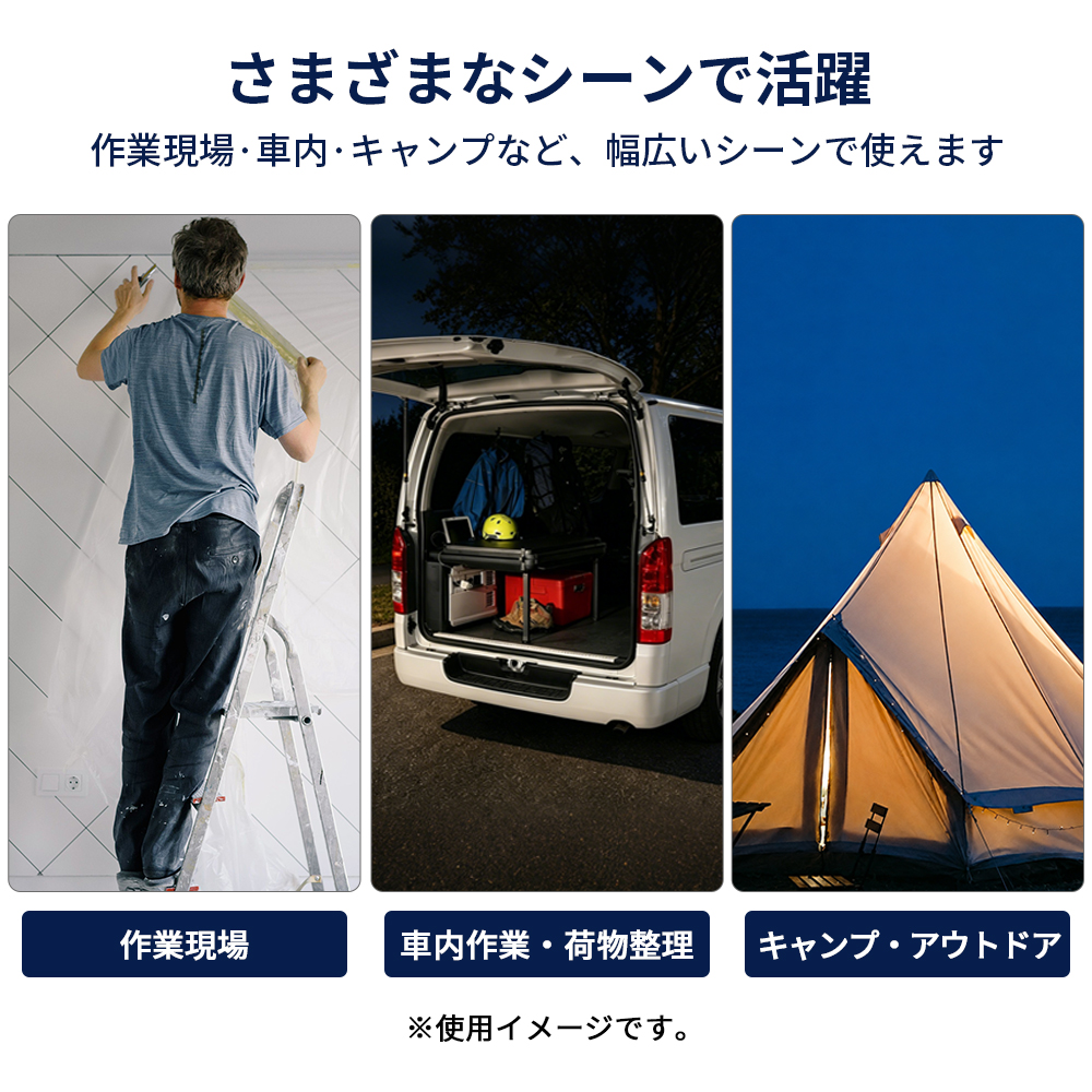 1年保証】HEMAJUN 投光器 予備用ライト1個付 led 折りたたみ クリップ