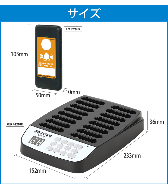 電波法適合 ゲストページャー 呼び出しベル 受信機 16台セット 呼び出し機 コールベル ゲスト