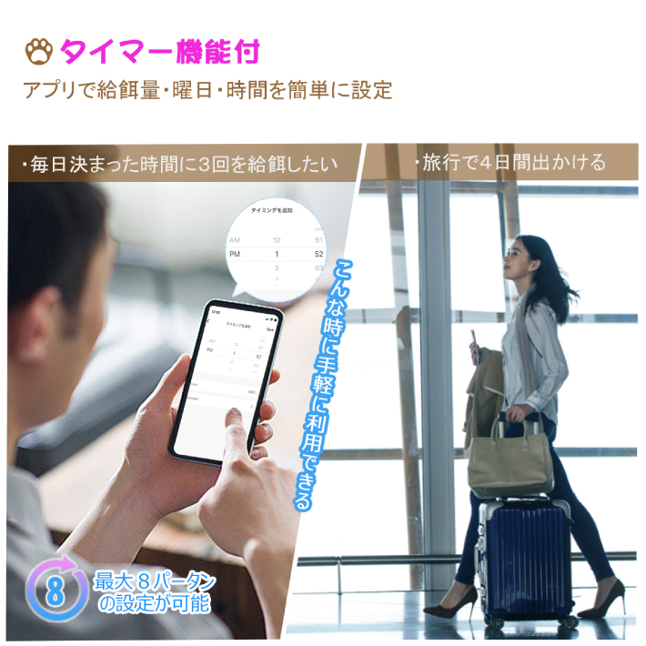 Ciaobot (チャオボット) 自動給餌機 猫2匹 自動餌やり機 猫カメラ 餌