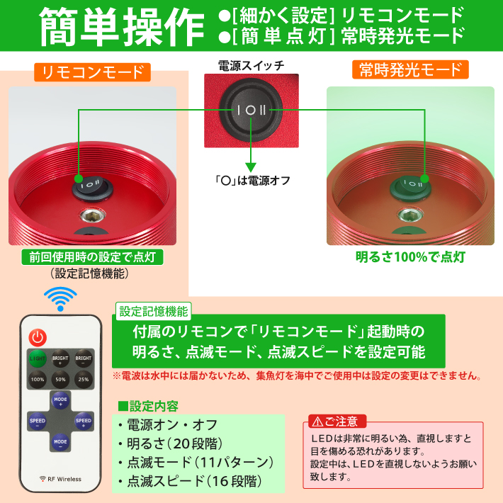 HEMAJUN(ヘマジュン) 集魚灯 充電式 6000ルーメン 50w グリーン