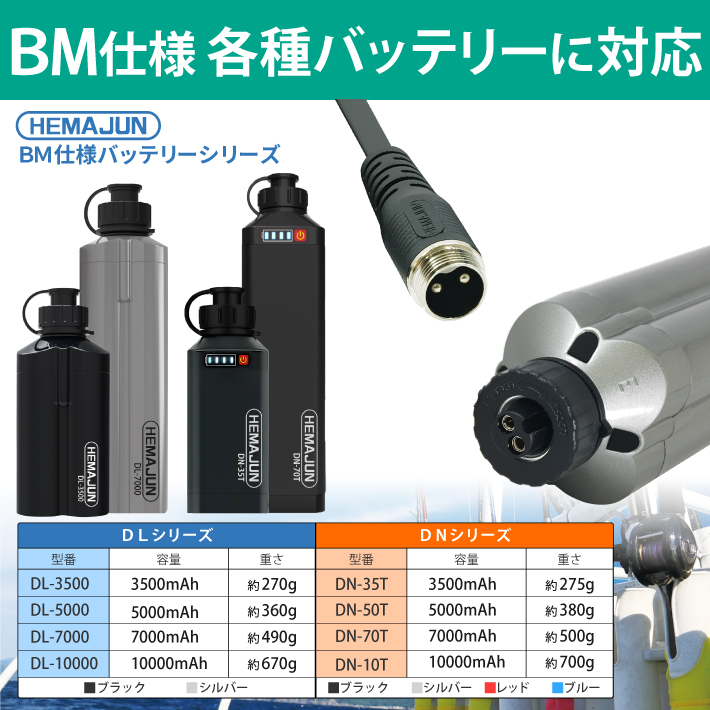 HEMAJUN エックスパワーライト BM仕様 2.2m 超軽量 ダイワ電動リールと互換性あり 150〜400サイズ対応 BM仕様バッテリー対応 関連画像2