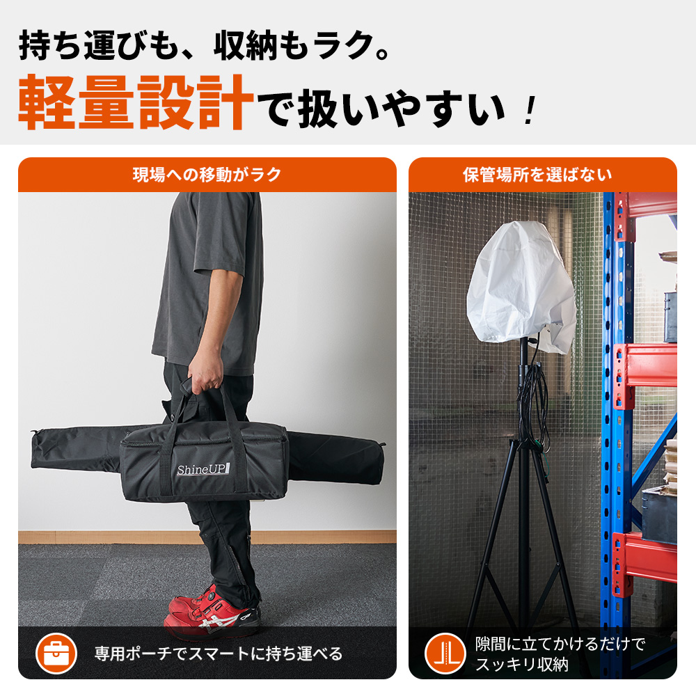 LED バルーンライト 投光器 320W 屋外 三脚 スタンド 3m 現場 夜間