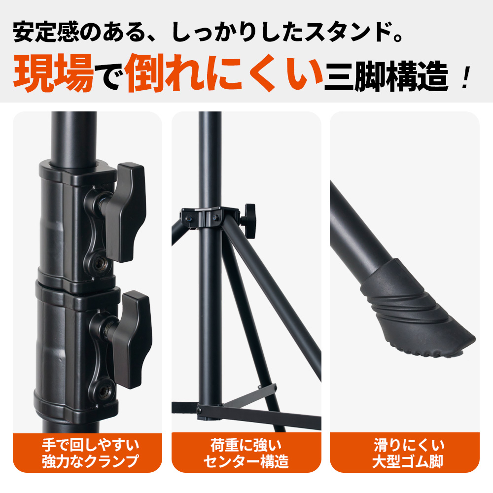 LED バルーンライト 投光器 320W 屋外 三脚 スタンド 3m 現場 夜間