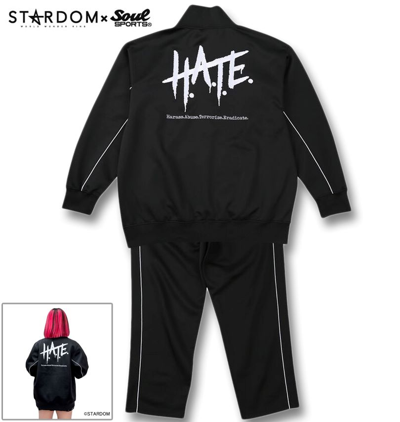 大きいサイズ メンズ STARDOM×SOUL SPORTS H.A.T.E 長袖 ジャージ 上下