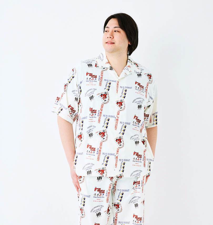大きいサイズ メンズ FUN for modemdesign LIFE OJI柄 半袖 アロハ