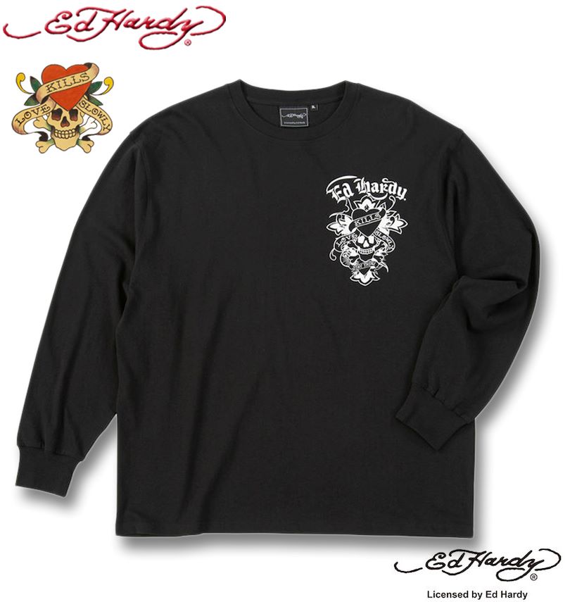 Ed Hardy（エド・ハーディー） 大きいサイズ メンズ 天竺 プリント