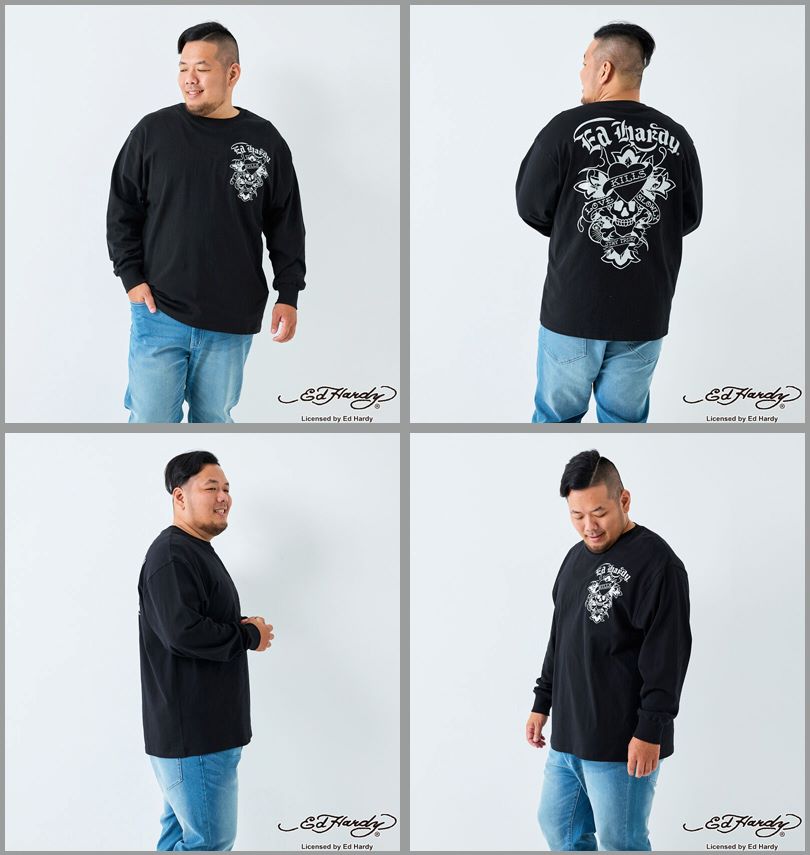 Ed Hardy（エド・ハーディー） 大きいサイズ メンズ 天竺 プリント