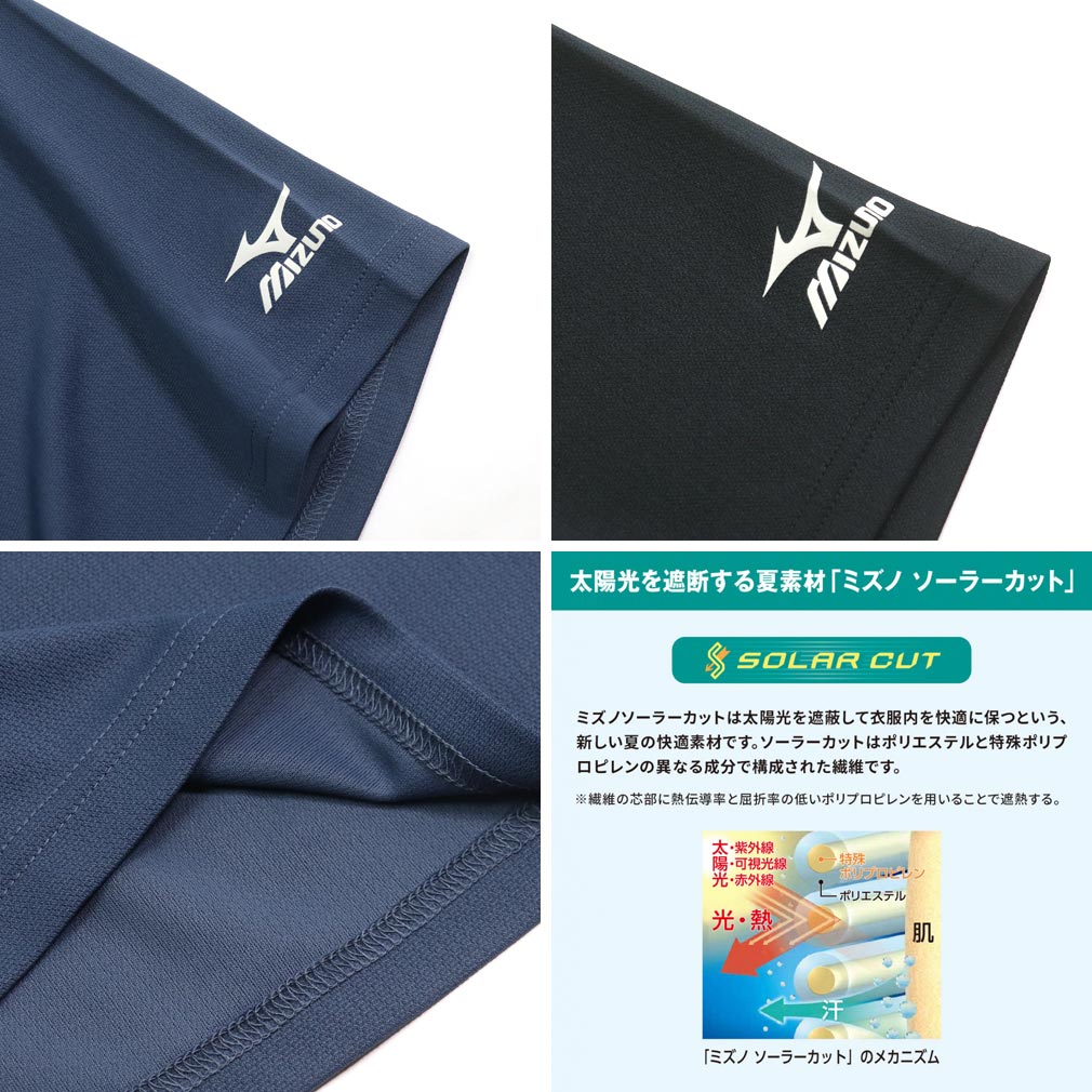 MIZUNO（ミズノ） 大きいサイズ メンズ ソーラーカット ドライ ハーフ