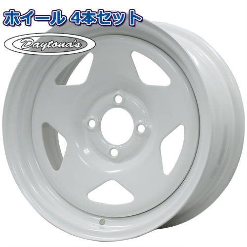 デイトナ　ホイールタイヤ4本セット DAYTONA'S ホイール4本セット デイトナ S/R ホワイト 13インチ 7.0J 4