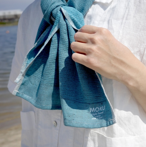 フェイスタオル MOKU Mサイズ ガーゼ タオル 33×100cm ブルー ピンク