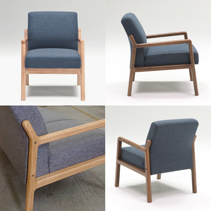 1人掛けソファ 木製フレーム ネイビー系 一人掛けチェア アームチェア 西岡店 ソファ 1人掛 幅69cm ソファー 肘掛け 木製フレーム 合皮 本革