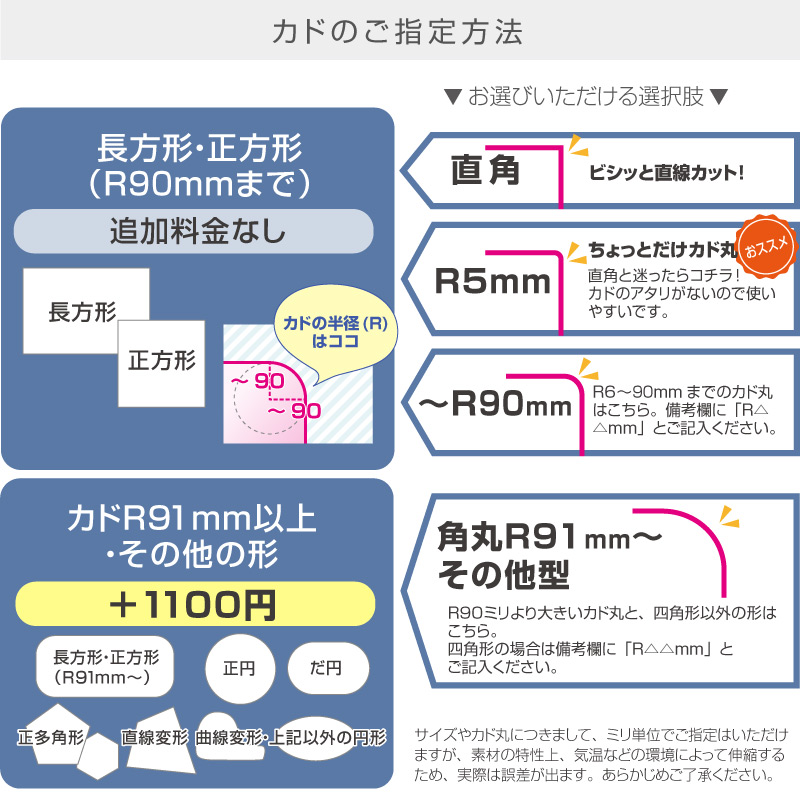 透明テーブルマット 厚み1mm 900×2000mm以内 オーダーカット TC1-99 変型 クリア オーダー 変形 円形 多角形｜bigmories｜02