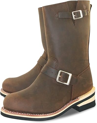 エンジニアブーツ レディース メンズ 本革 ロング スチールトゥ つま先