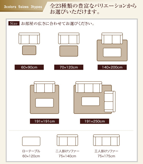 セール通販店 自然素材ラグ 純国産ブロックデザインい草ラグ ふっくら 12mm 191×191cm