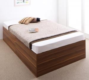 大容量収納庫付きベッド 薄型プレミアムポケットコイルマットレス付き 深型 ホコリよけ床板 シングル 組立設置付