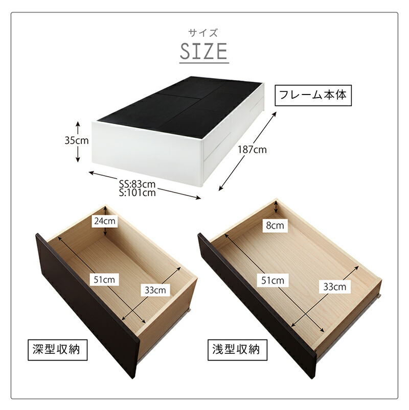 アウトレット商品 ショート丈チェストベッド ヘッドレス 薄型抗菌国産ポケットコイルマットレス付き セミシングル ショート丈