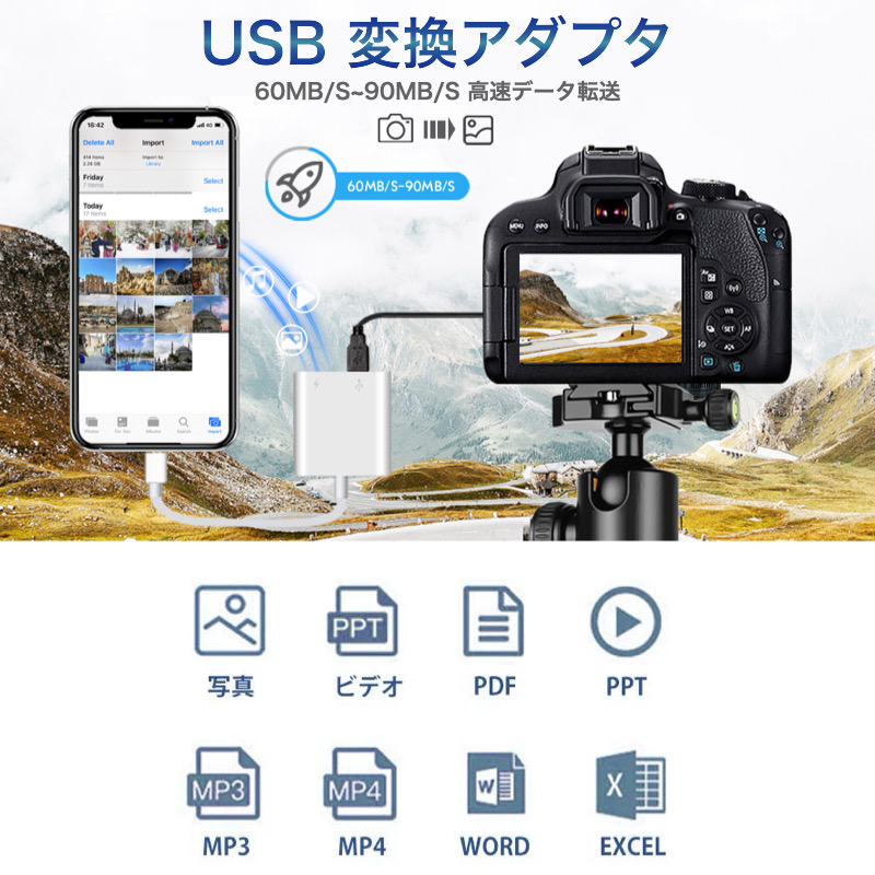 USB 変換アダプタ USBメモリ iPad iPhone 14 13 12 SE3 カメラ USB フラッシュ OTG 写真 ビデオ データ 転送  MIDI キーボード マウス 最新 iOS対応 :qg-c-011:Good Hammond - 通販 - Yahoo!ショッピング