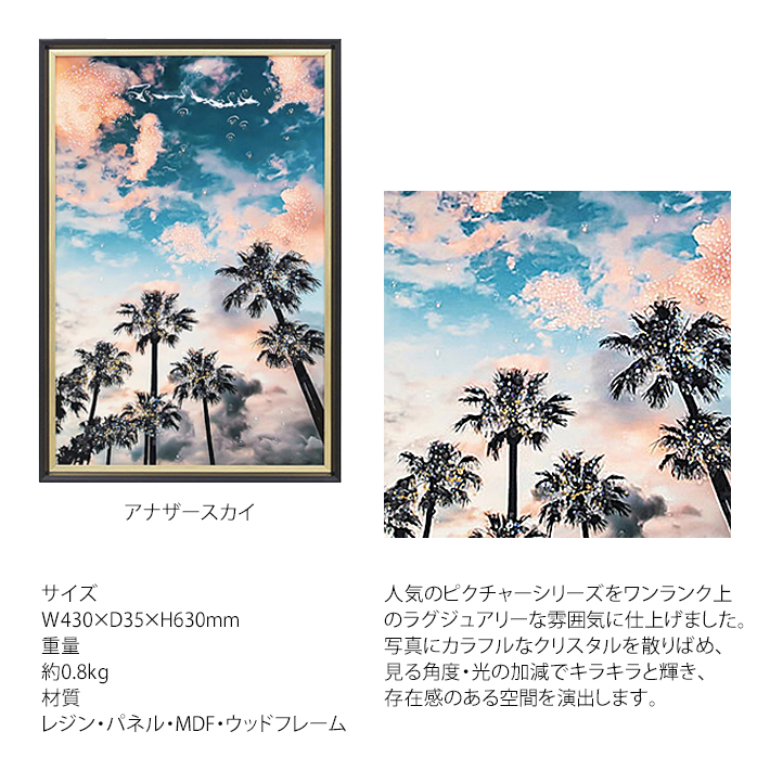 クリスタルピクチャー ショーマーロン アートパネル 花 143-026-053 fit=scale-down,w=1200