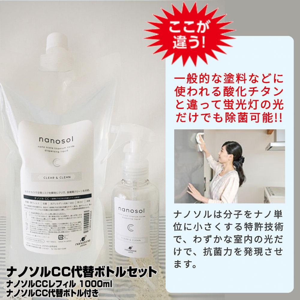 ナノソルCC 詰め替えボトルセット ナノソルCCレフィル1000ml×1個と代替