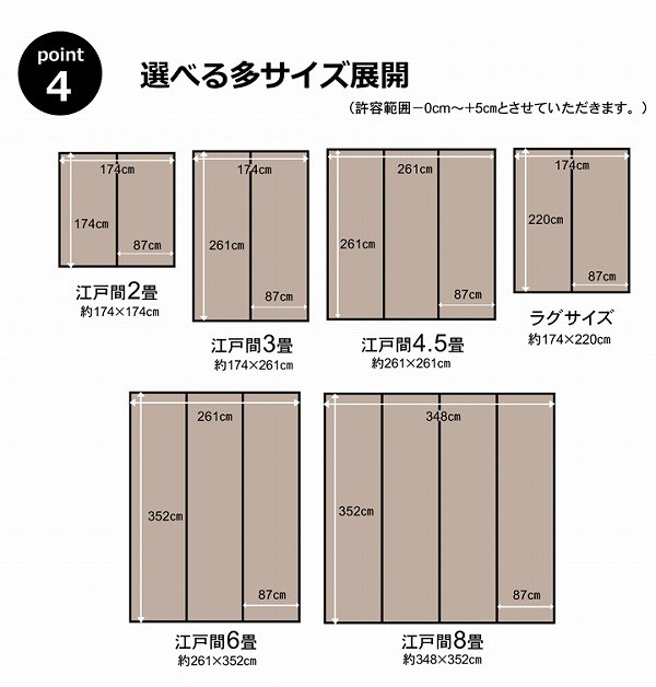 日本アトピー協会推薦 い草調PPカーペット 本間 6畳 （286.5×382cm