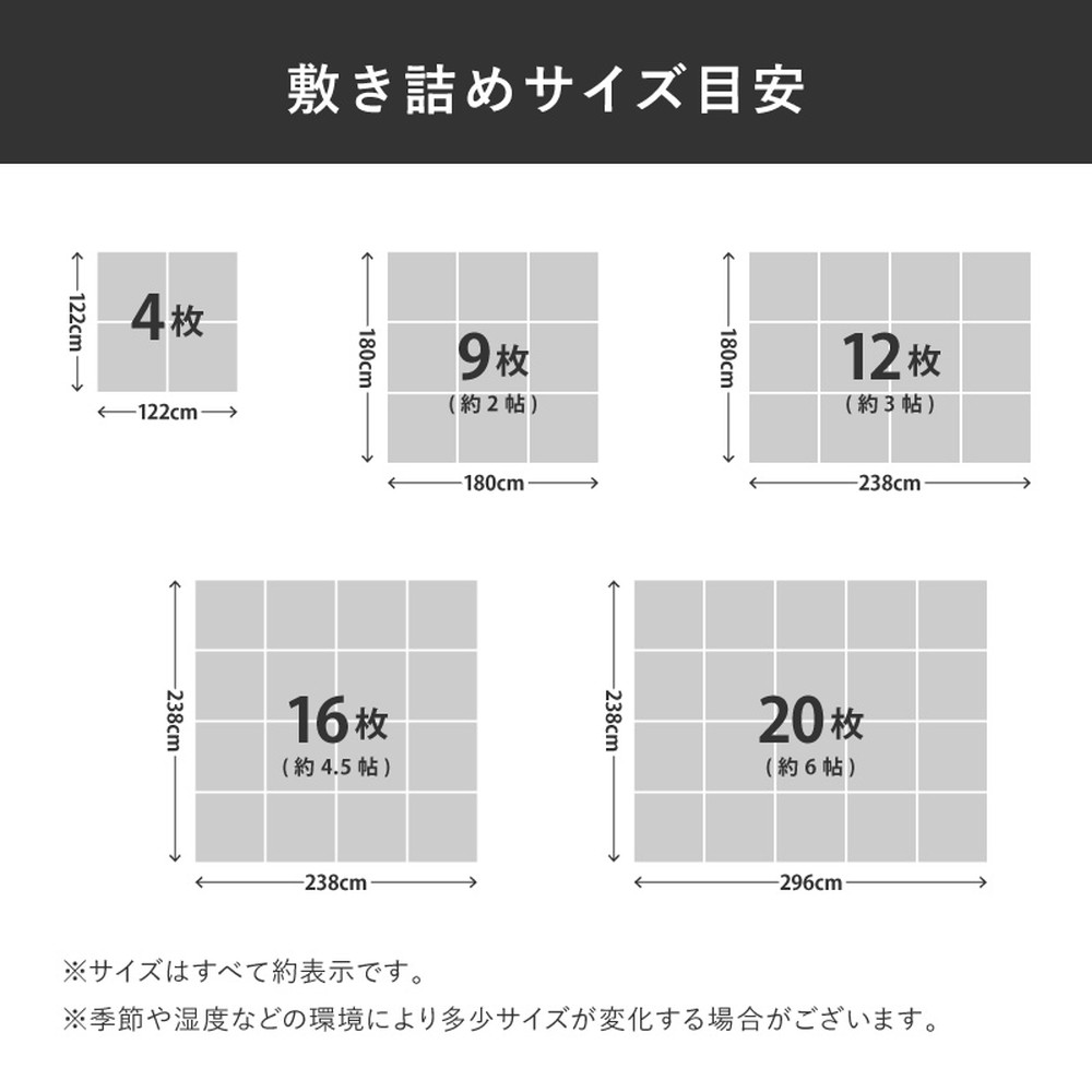 薄いラグにクッションをプラス ジョイント式 クッションマット 9枚組 180×180 ジョイントマット 厚手 大判 2ｃｍ 2畳 おすすめ ラグ下敷き_17