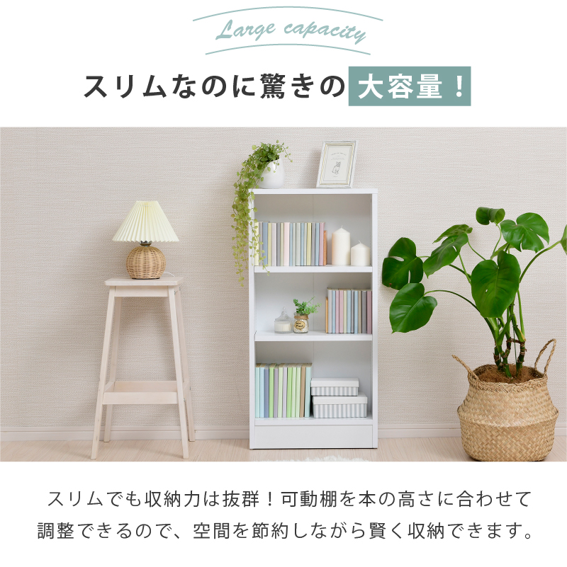 無駄なスペースを作らない 1cmピッチ 可動棚 薄型 コミックラック 幅