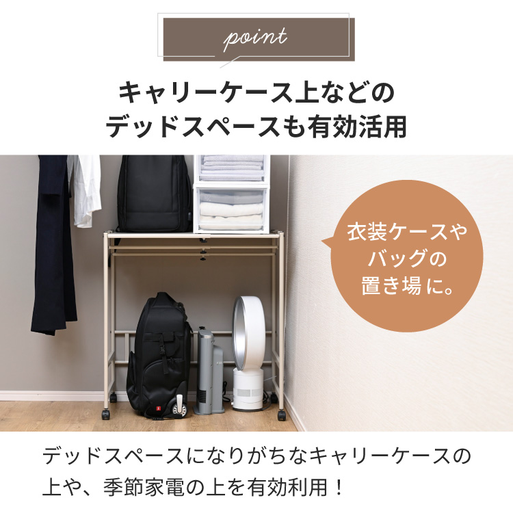 クローゼット下 ロータイプ ハンガーラック 伸縮式 アイアン スリム 2