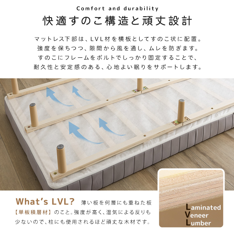 脚付き ポケットコイルマットレス セミシングル 足つき マットレスベッド シンプル セミシングルベッド 洗える カバー付き 硬め すのこベッド ...
